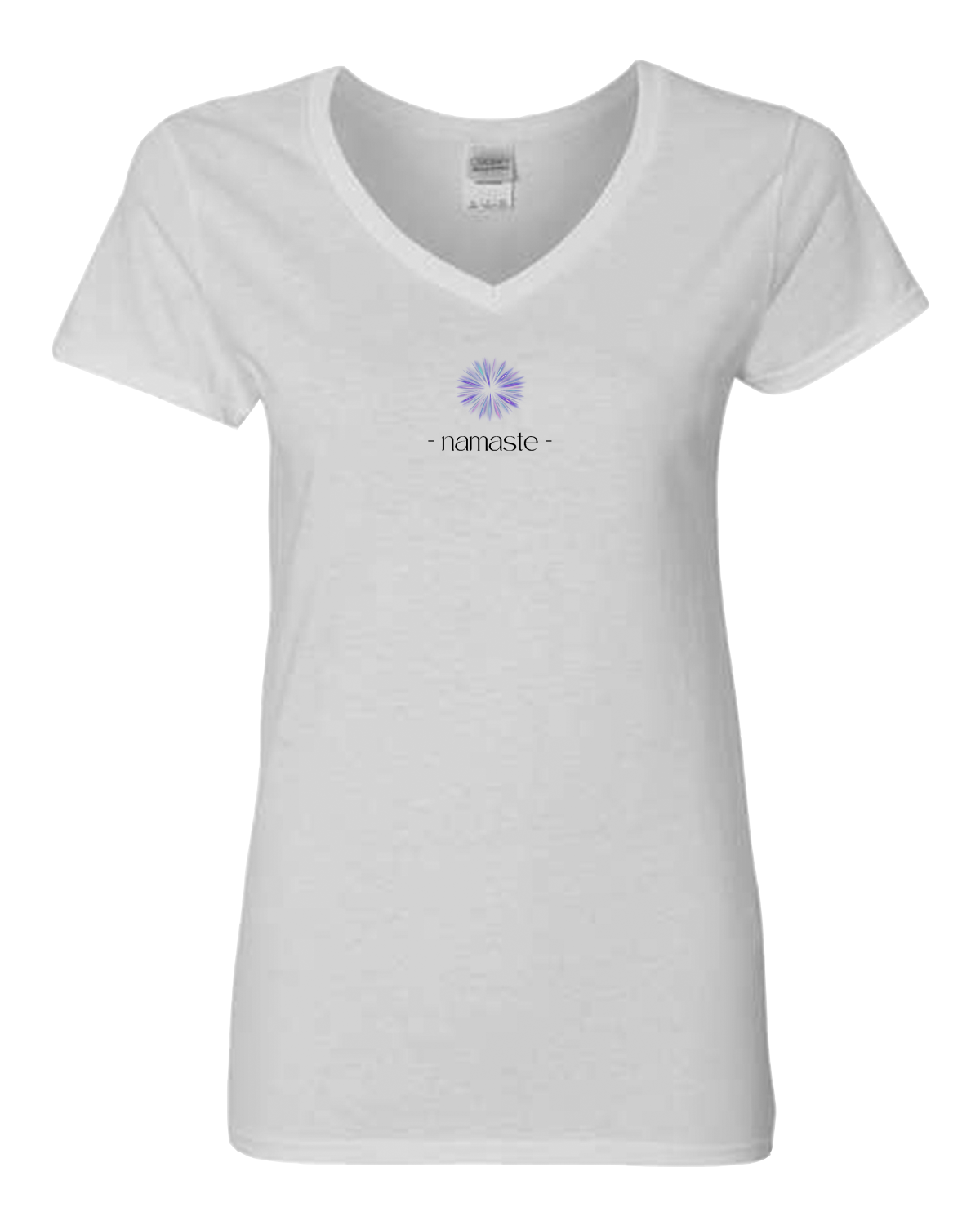 Pretty Third Eye Ajna Chakra "-namaste" Women’s White V-Neck T-Shirt